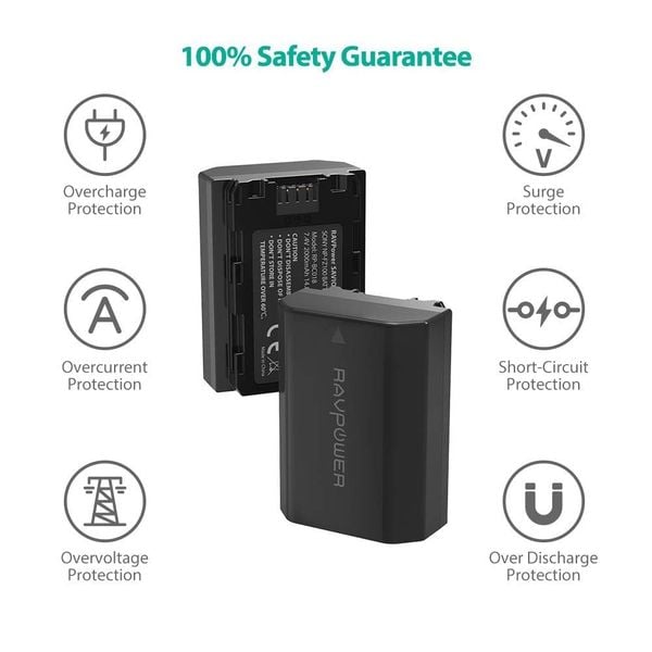 Bộ Pin + Sạc Ravpower NP-FZ100 for Sony A7M3/ A7RM3