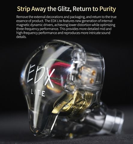 Tai nghe KZ-EDX Lite trong suốt Tai nghe nhét tai livestream ( In ear ) Clear