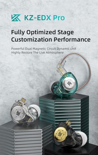 Tai nghe KZ-EDX PRO Tai nghe nhét tai livestream In ear màu đen