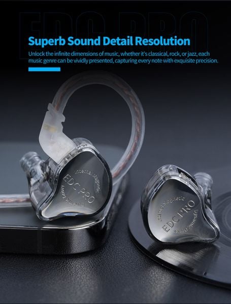 Tai nghe KZ-EDC PRO Tai nghe nhét tai livestream ( In ear ) Silver