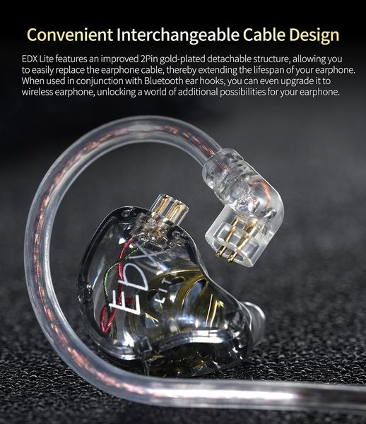 Tai nghe KZ-EDX Lite trong suốt Tai nghe nhét tai livestream ( In ear ) Clear