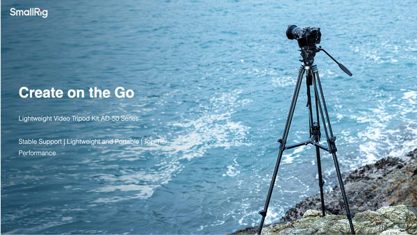 SmallRig 4685 - Lightweight Video Carbon Fiber Tripod Kit AD-50