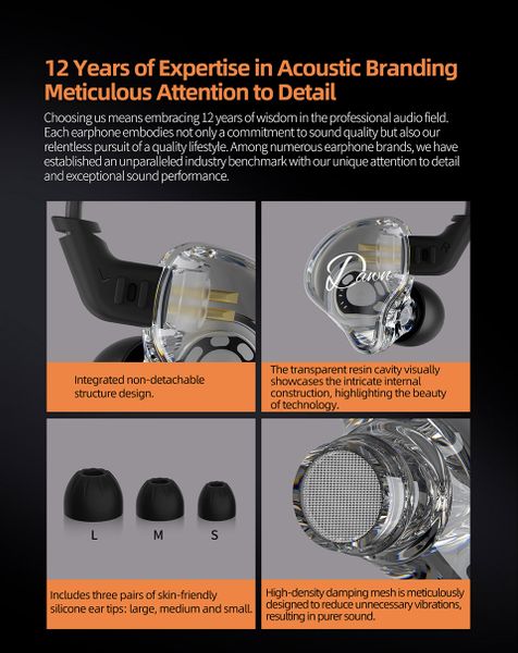 Tai nghe KZ-Dawn Tai nghe nhét tai In ear livestream Silver