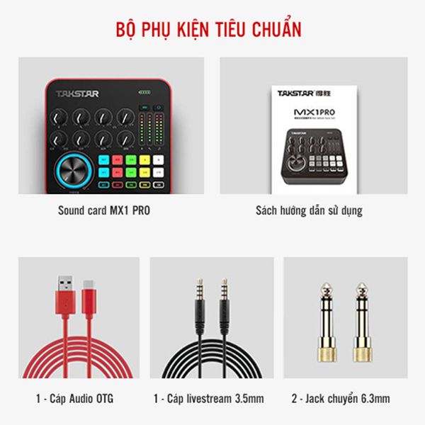 Soundcard Livestream Takstar MX1 Pro chính hãng