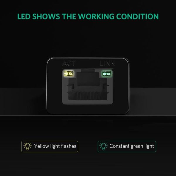 Cáp USB Type-C to Lan 10/100/1000Mbps chính hãng Ugreen 50307