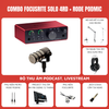 Bộ thu âm Focusrite Scarlett Solo (Gen 4) - Micro thu âm RODE Podmic