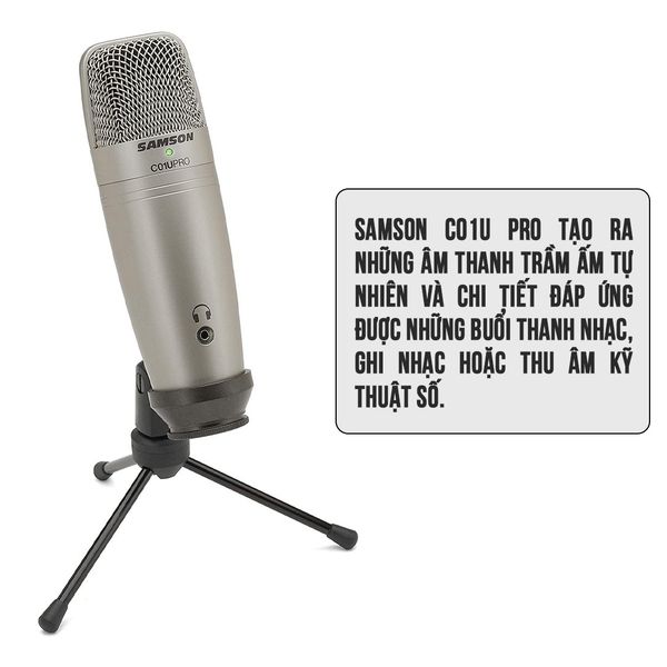 Micro thu âm Samson C01U Pro - Micro thu âm cổng USB