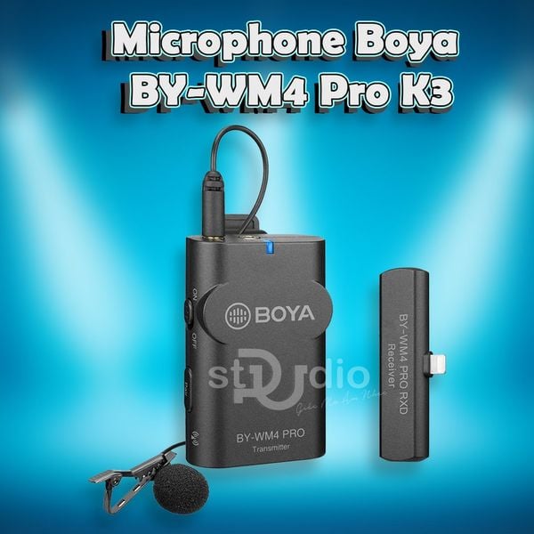 Micro cài áo Boya BY-WM4 Pro K3 - Micro không dây điện thoại Lightning