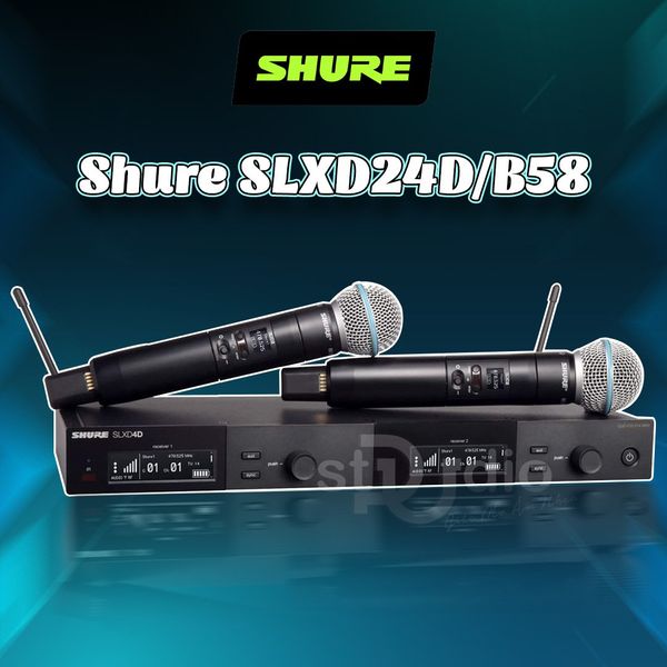 Bộ thu và phát kèm micro không dây Shure SLXD24A/B58 - Micro không dây cầm tay (2mic)