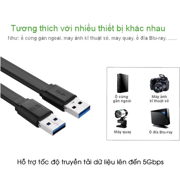 Dây USB 3.0, 2 đầu đực dài 50cm UGREEN US128 10804 - Hàng chính hãng