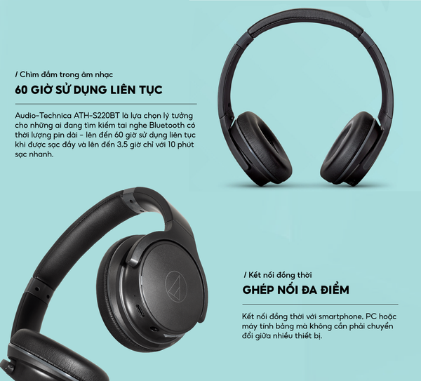 Tai nghe Bluetooth Audio Technica ATH-S220BT - Headphone Studio