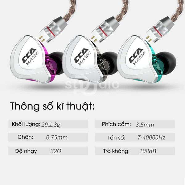 Tai nghe CCA C10 không Mic chính hãng, tai nghe nhét tai livestream