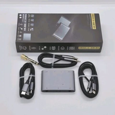 Box livestream 2 chiều Stereo PK (Type C và Lightning) Dây livestream Stereo 2 chiều
