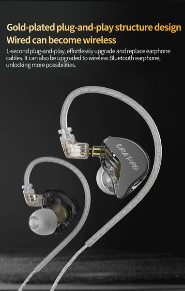 Tai nghe CCA CRA PRO - tai nghe nhét tai livestream màu bạc