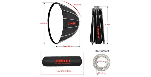 Softbox Jinbei Thao tác nhanh KE-90Cm Deep tổ ong