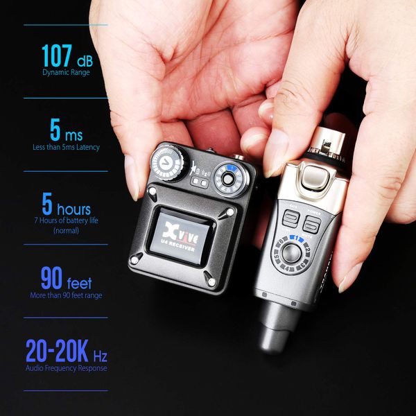 Bộ thu phát không dây Wireless cho tai nghe kiểm âm Xvive U4 (1 phát, 1 thu)