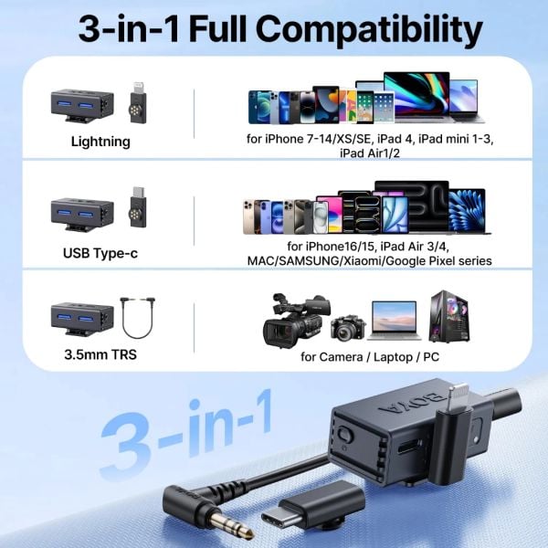 Micro Không Dây BOYALINK 3-02 Màu đen micro không dây Button-Sized