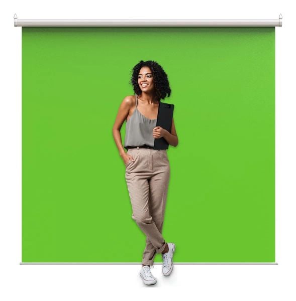 Phông Xanh Tách nền treo tường có Điều Khiển lên xuống từ xa (2mx2m)
