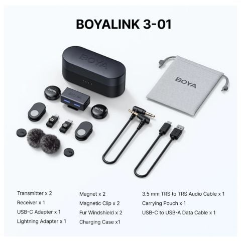 Micro Không Dây BOYALINK 3-01 Màu đenmicro không dây Button-Sized