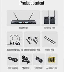 Bộ micro cài đầu cài áo không dây Takstar UHF kênh kép TS-8807PP