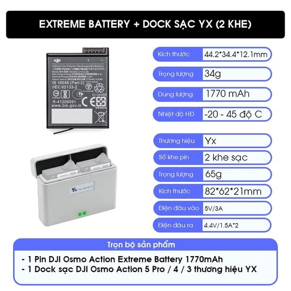 Osmo Action 3 Extreme Battery