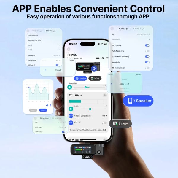Micro Không Dây BOYAMIC 2-02 Màu đen micro không dây AI-Powered