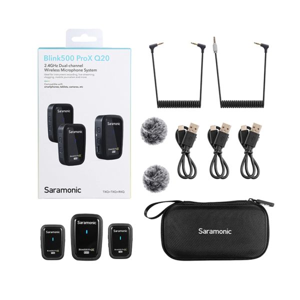 Bộ micro không dây Saramonic Blink500 ProX Q20 cổng 3.5mm