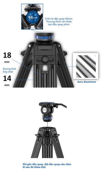 Chân máy quay Benro