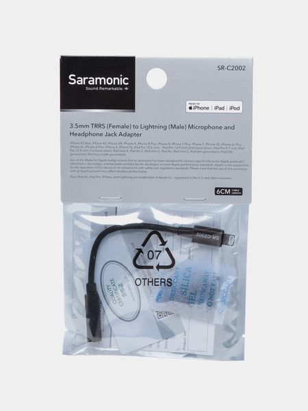 Cáp chuyển đổi Saramonic SR C2002 - Lightning to 3.5mm chính hãng
