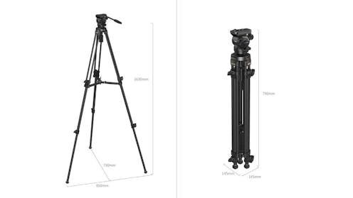 SmallRig 4685 - Lightweight Video Carbon Fiber Tripod Kit AD-50