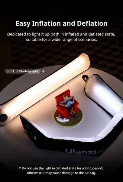 Đèn led Ulanzi UA12 - Đèn ống cầm tay dạng túi khí 12W