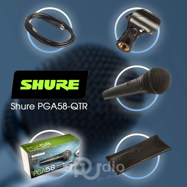 Micro karaoke có dây Shure PGA58-QTR Cardiod Dynamic + XLR