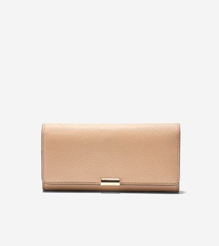 Rachel Flap Continental Wallet - Beige