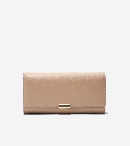 Rachel Flap Continental Wallet - Beige
