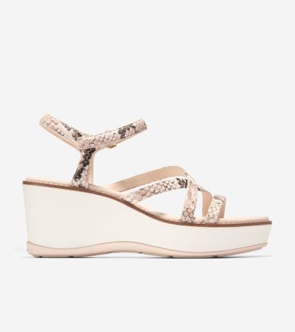 Grand Ambition Azzura Strappy Wedge Sndl - Beige / 5.5
