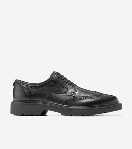 Broome Grand Lug Sole Wingtip Oxfords - Black / 7