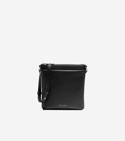 Emily Leather Crossbody - BLACK