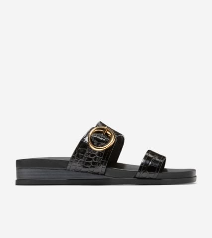 Oaklynn Double Band Footbed Sandals - Black / 5.5