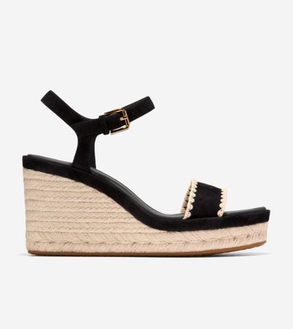 Cloudfeel Asbury Espadrille Wedge Sandal - Black / 5.5
