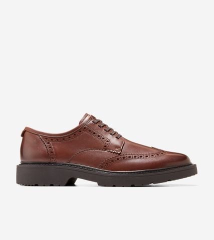 Broome Grand Lug Sole Wingtip Oxfords - Brown / 7