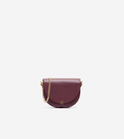 EVIE CHAIN SADDLE BAG - DARK RED