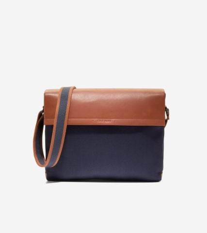 Judson Brushed Twill Messenger - NAVY