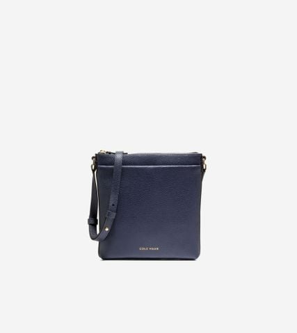 Emily Leather Crossbody - NAVY