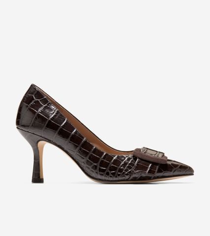 Fidela Buckle Pumps - Brown / 5 / MEDIUM