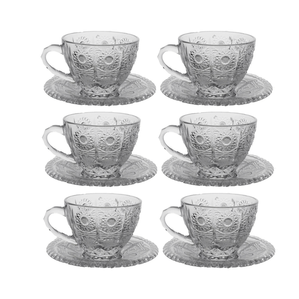  Set 6 tách trà kèm đĩa M57 Crystal Bohemia 