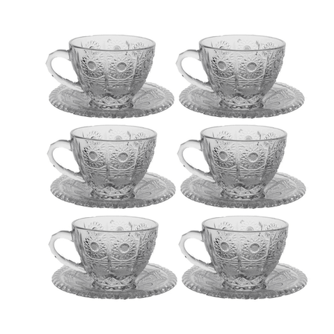  Set 6 tách trà kèm đĩa M57 Crystal Bohemia 