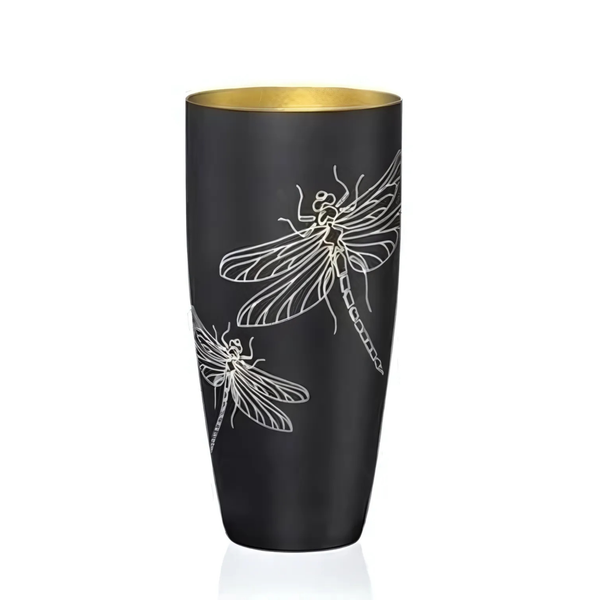  Lọ hoa bom chuồn chuồn tím than 25cm 