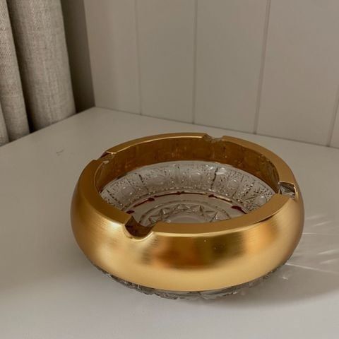  Gạt tàn pha lê khảm vàng 15.5cm Arcade 