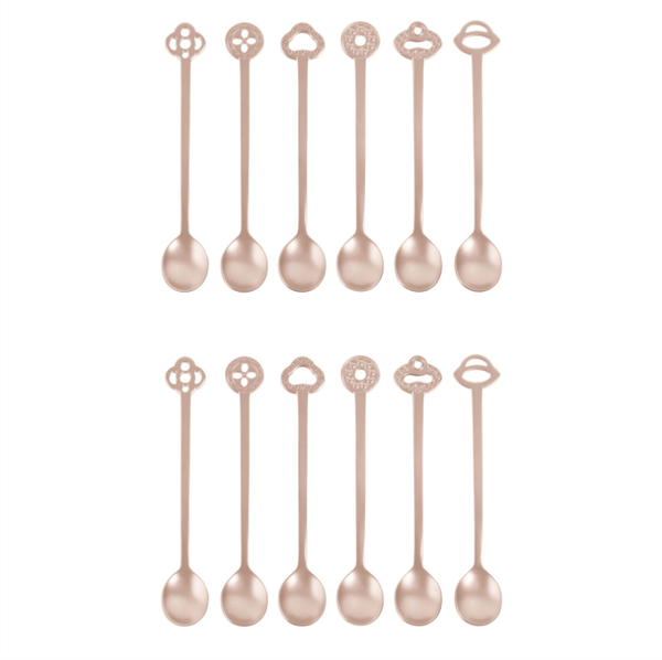  Set 12 thìa Party Spoons Oriental Living Antique PVD Champagne Sambonet 