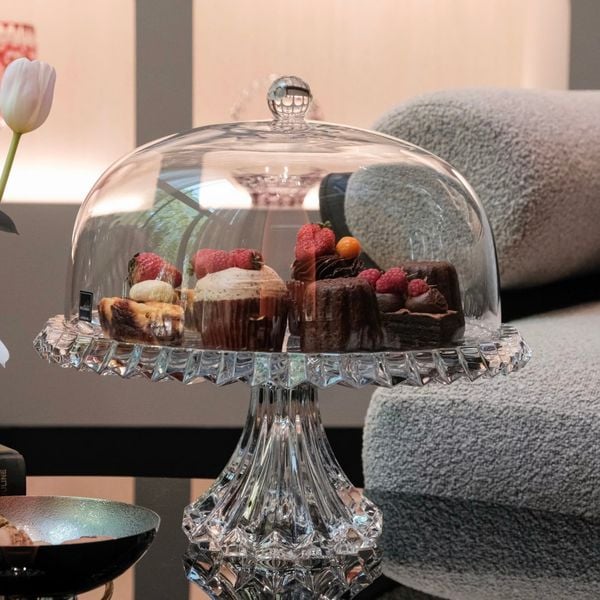  Chân bồng có nắp pha lê Crown Jewel 33cm 